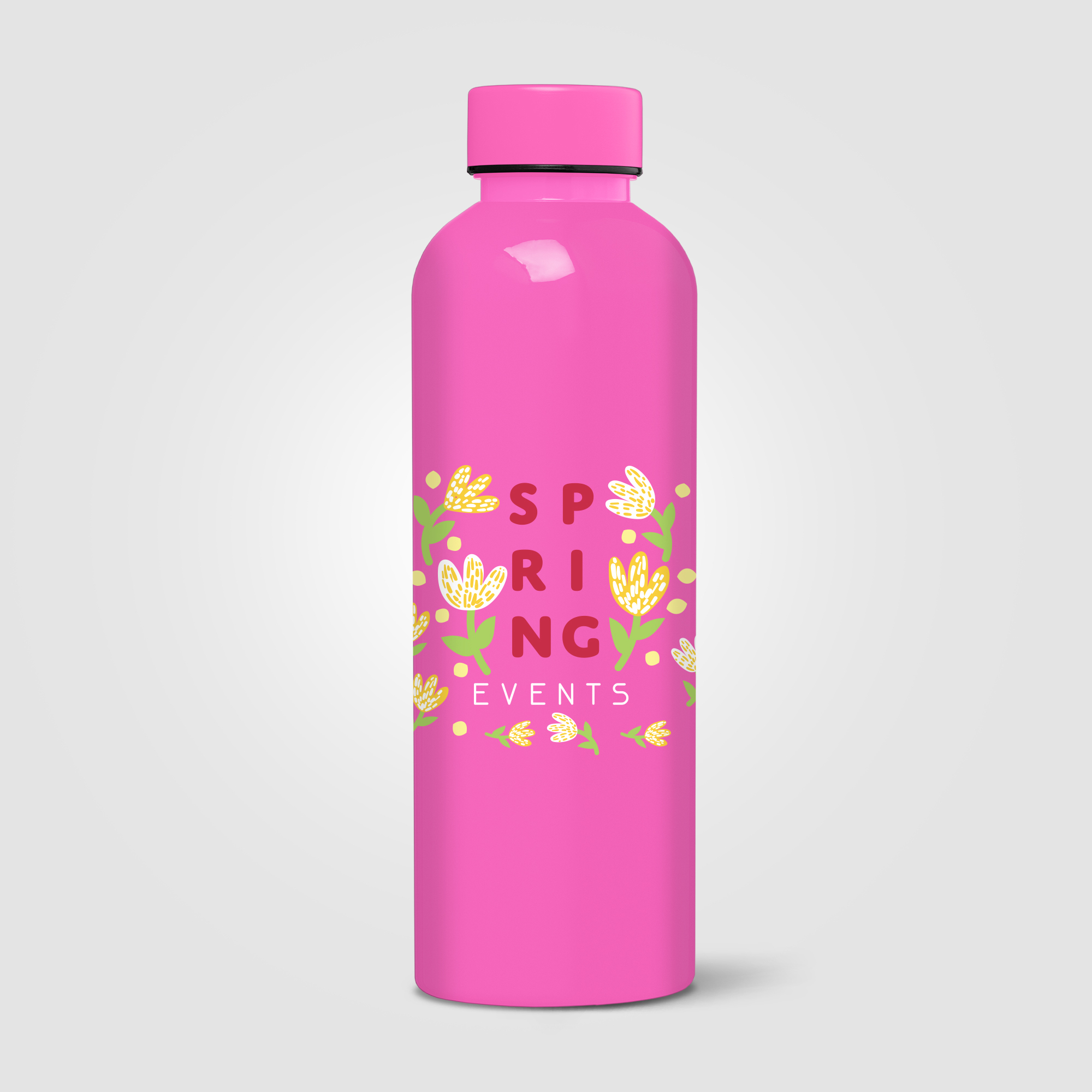 Gourde Norden rPET brillant 680 ml bouchon étanche monochrome Rose