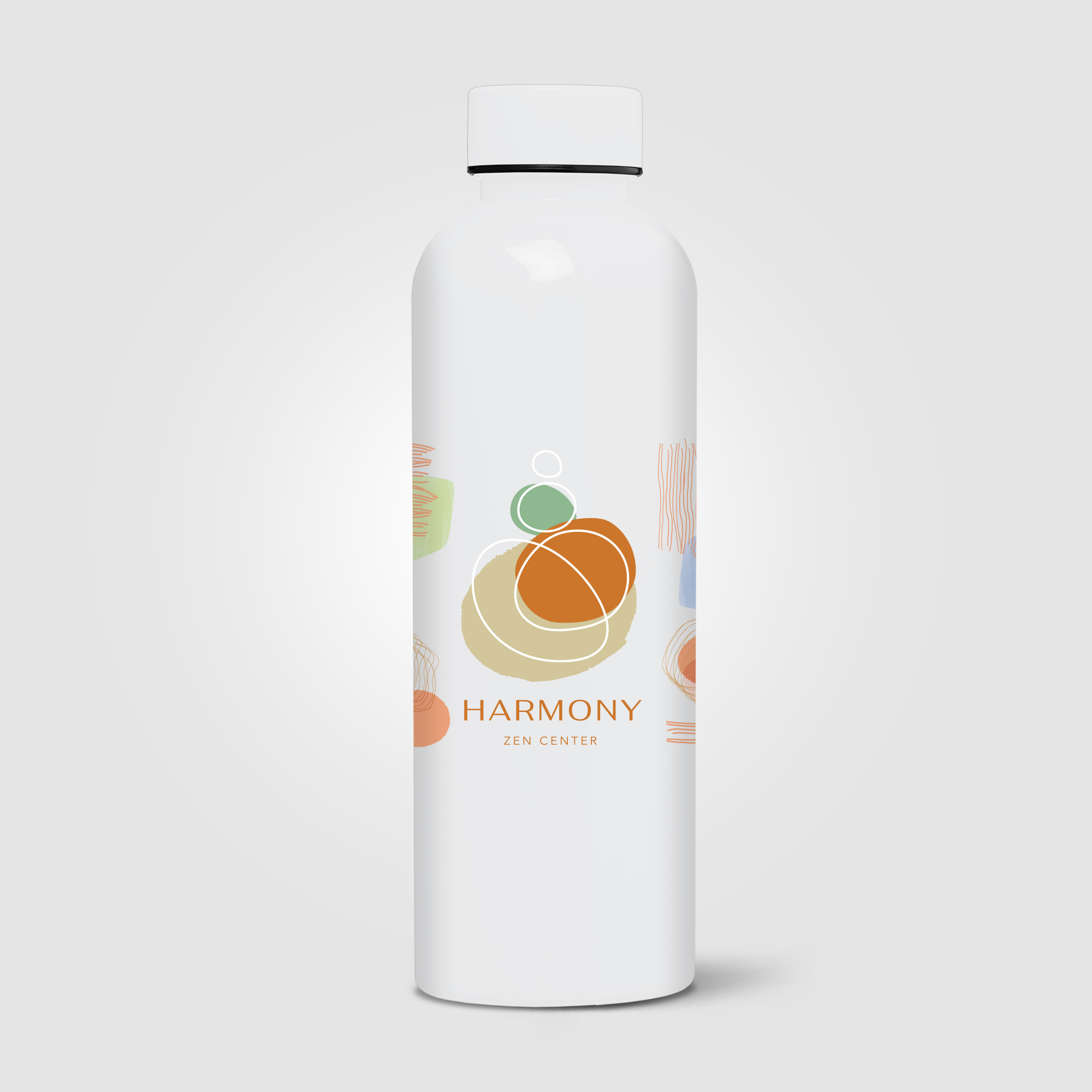 Gourde Norden rPET brillant 680 ml bouchon étanche monochrome Blanc
