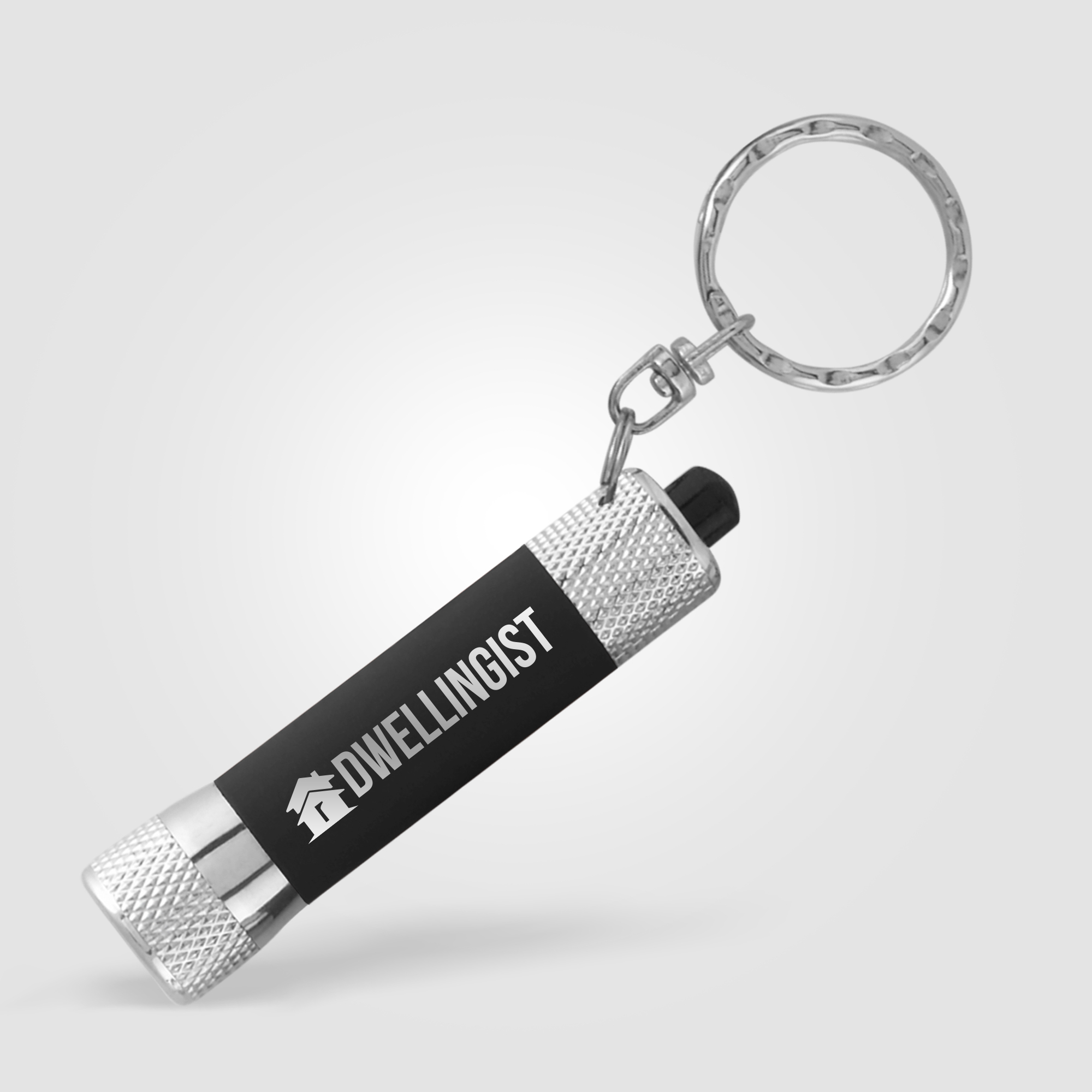 Mini lampe porte-clés publicitaire McQueen Soft Touch Noir