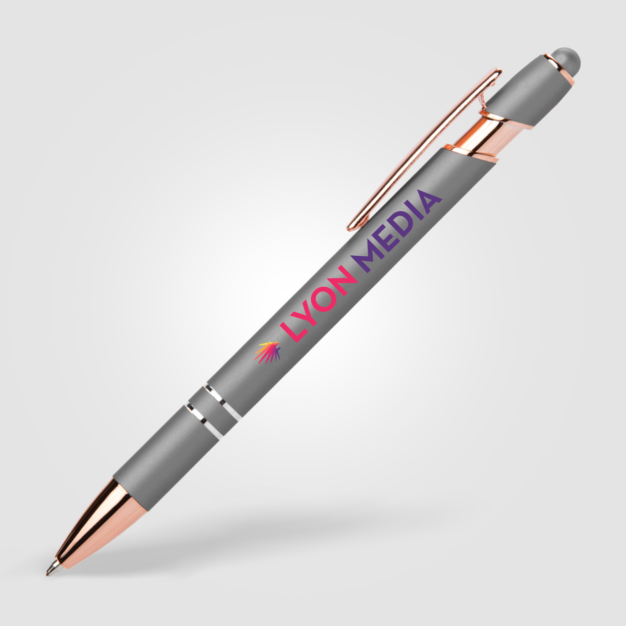 Stylo/stylet personnalisé Prince Softy Rose Gold Métallique Argent