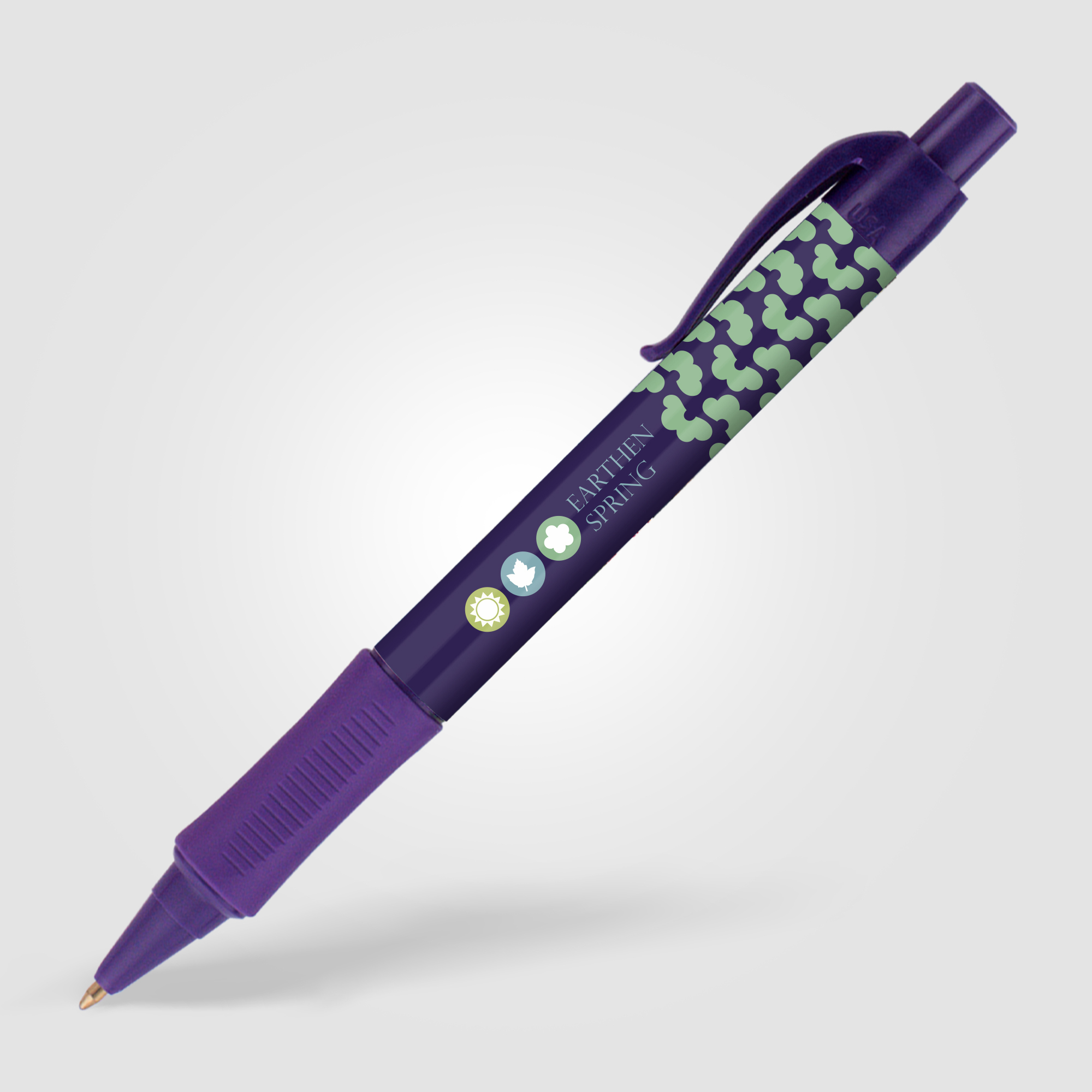 Stylo-bille publicitaire avec grip Hepburn Violet