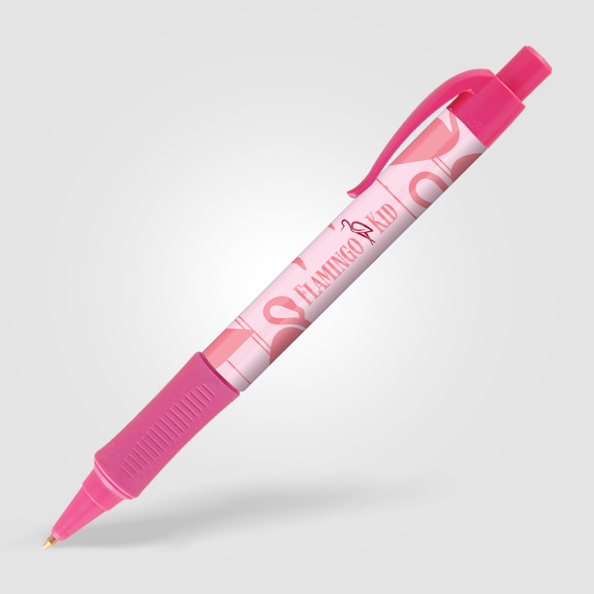 Stylo-bille publicitaire avec grip Hepburn Rose