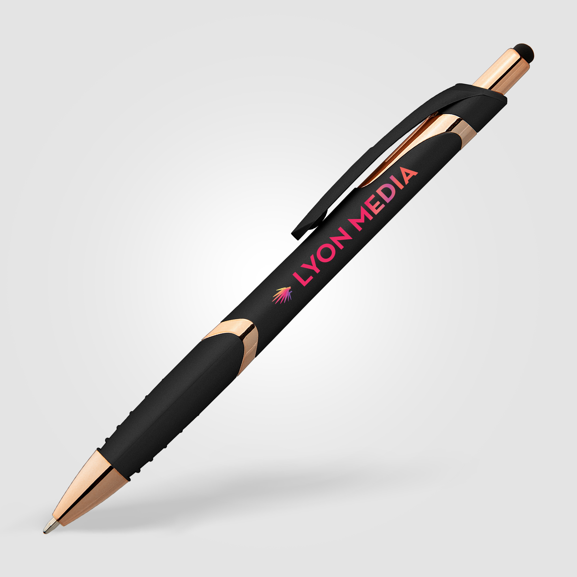 Stylo stylet publicitaire - Joplin Softy Rose Gold Noir