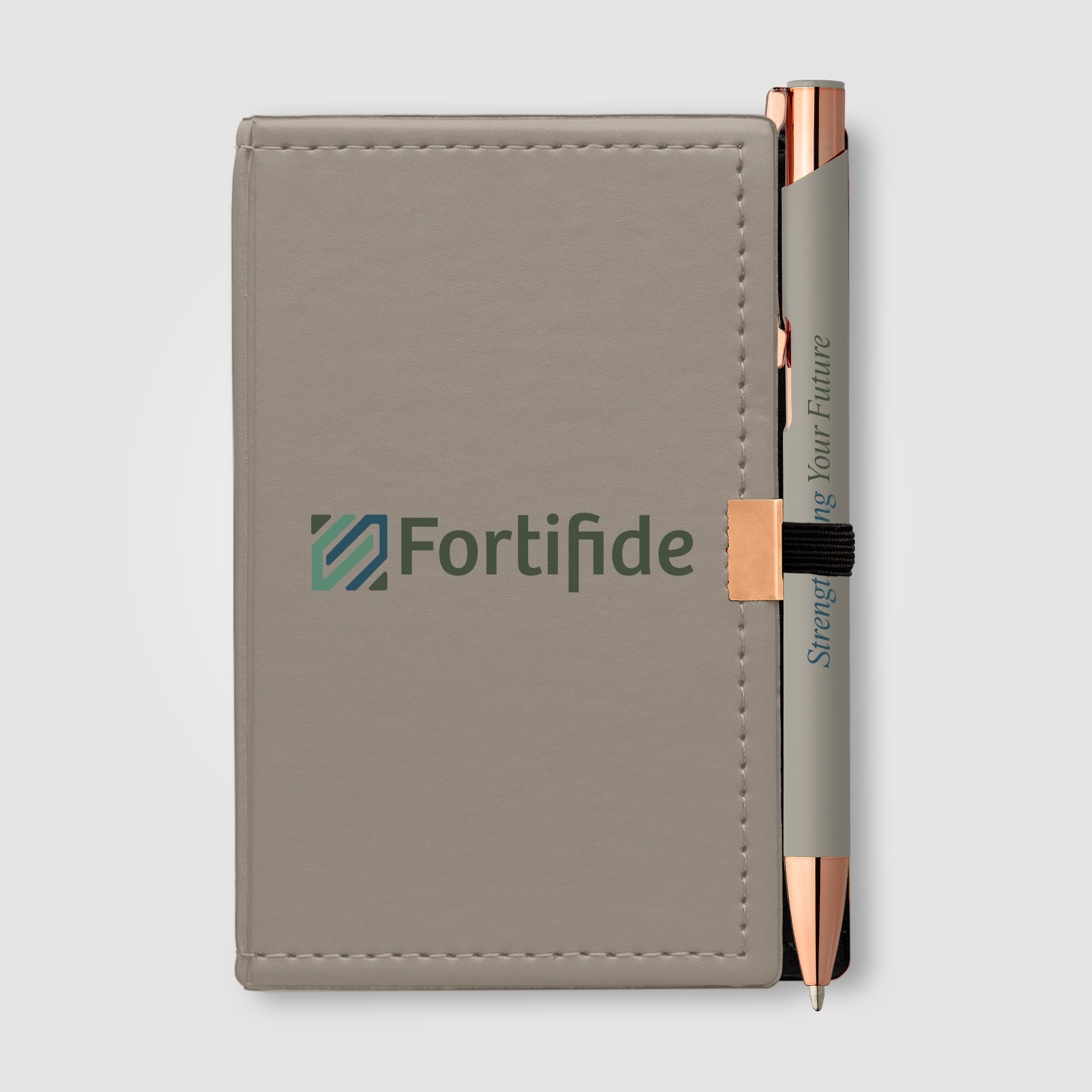 Carnet publicitaire avec stylo - Crosby Rose Gold Argent