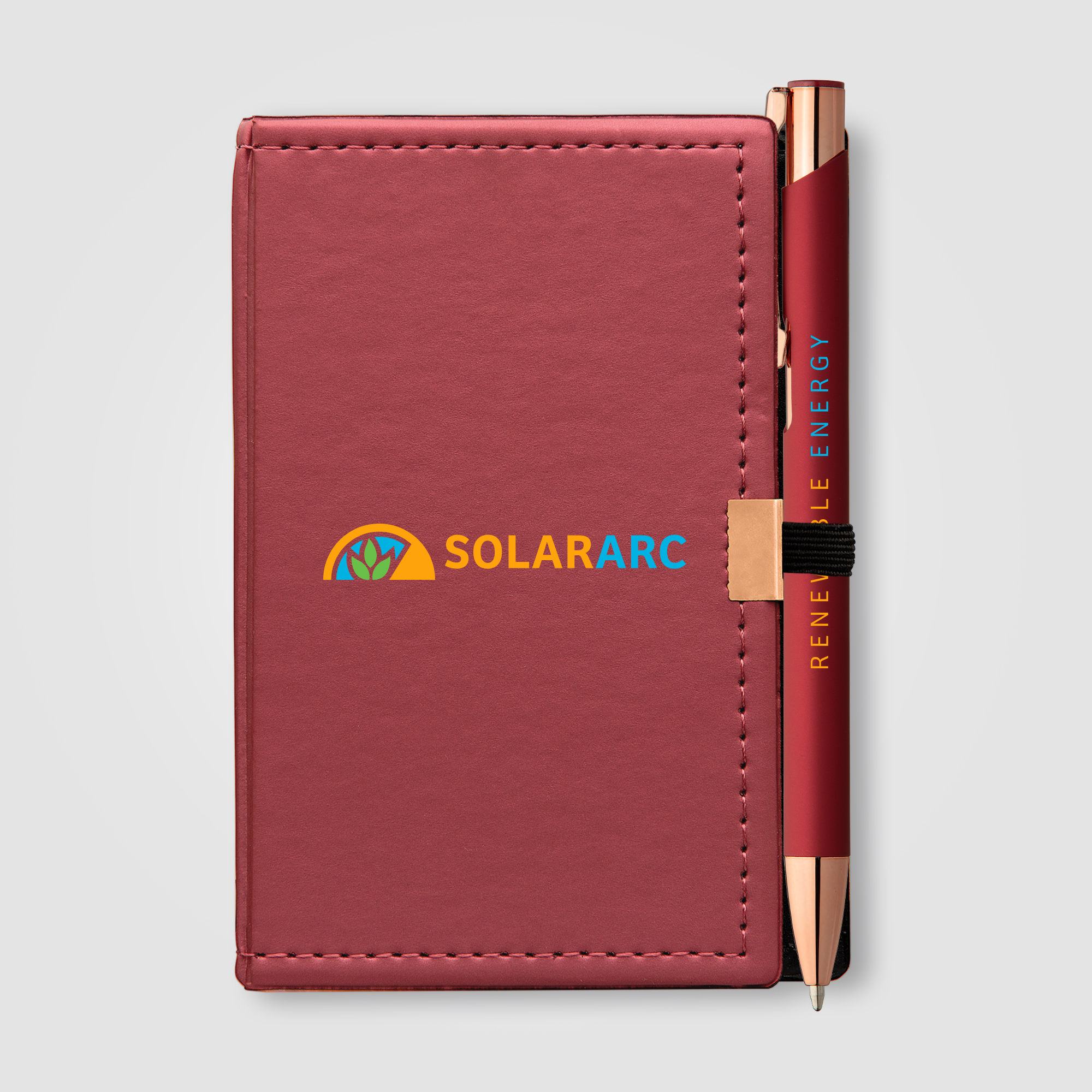 Carnet publicitaire avec stylo - Crosby Rose Gold Rouge