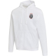 Sweat à capuche zippé unisexe présenté de face avec personnalisation visible sur la poitrine gauche. Sweat à capuche zippé unisexe présenté de face avec personnalisation visible sur la poitrine gauche.