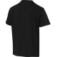 Vue arrière d’un t-shirt oversize noir à manches courtes sans marquage visible.