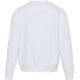 Vue de dos d’un pull unisexe oversize blanc sans personnalisation visible. Vue de dos d’un pull unisexe oversize blanc sans personnalisation visible.