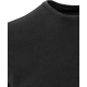 Zoom sur le col d’un t-shirt homme délavé noir à manches courtes, sans marquage visible.