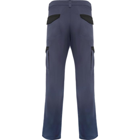 Pantalon de travail gris avec détails noirs présenté de dos, sans personnalisation apparente.