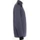 Vue de profil d’un pull homme gris demi-zippé avec col montant et empiècements noirs aux épaules et aux poignets, sans marquage Vue de profil d’un pull homme gris demi-zippé avec col montant et empiècements noirs aux épaules et aux poignets, sans marquage