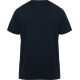T-shirt homme bleu marine à manches courtes présenté de dos sans personnalisation apparente. T-shirt homme bleu marine à manches courtes présenté de dos sans personnalisation apparente.