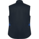 Gilet de travail bleu marine sans manches présenté de dos, avec pattes de réglage latérales contrastées et sans personnalisation Gilet de travail bleu marine sans manches présenté de dos, avec pattes de réglage latérales contrastées et sans personnalisation