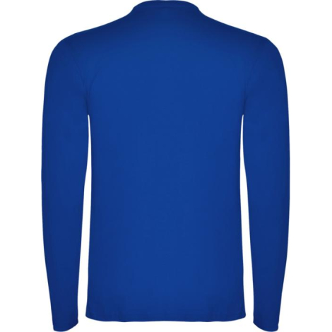 T-shirt enfant bleu à manches longues présenté de dos, sans marquage visible.