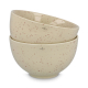 Deux bols en céramique beige mouchetée empilés, présentés sans personnalisation visible. Deux bols en céramique beige mouchetée empilés, présentés sans personnalisation visible.