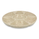 Assiette ronde compartimentée en céramique beige mouchetée, présentée sans personnalisation visible. Assiette ronde compartimentée en céramique beige mouchetée, présentée sans personnalisation visible.