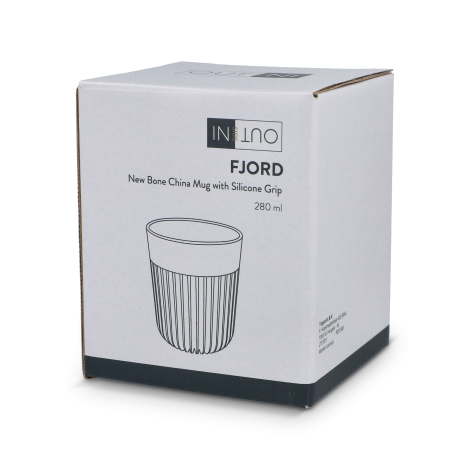 Packaging de la tasse présenté en carton avec visuel produit imprimé sur la face avant.