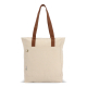 Sac cabas beige en toile avec longues anses marron, présenté sans personnalisation visible.