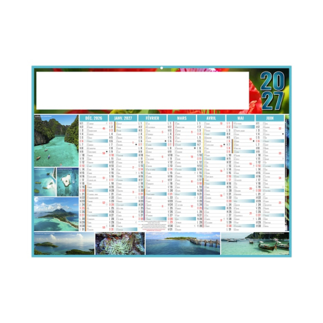Calendrier bancaire publicitaire - EXOTIC