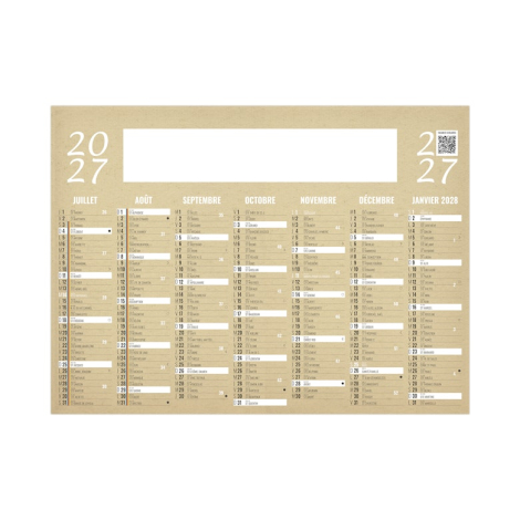 Calendrier bancaire publicitaire - KRAFT 2027
