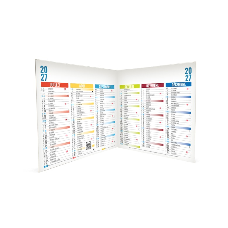 Calendrier bancaire publicitaire carré - origami Arlequin