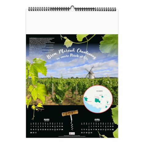 Calendrier illustré publicitaire - Les appellations viticoles