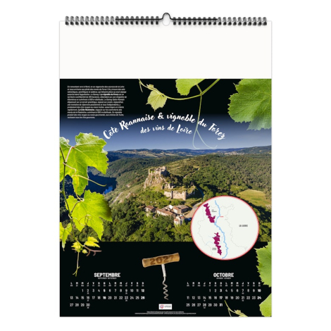 Calendrier illustré publicitaire - Les appellations viticoles