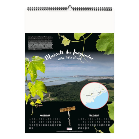 Calendrier illustré publicitaire - Les appellations viticoles