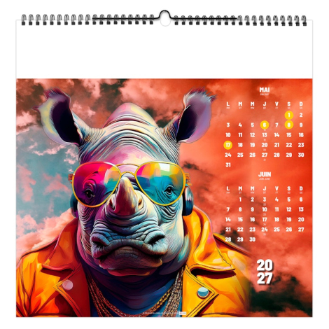 Calendrier illustré publicitaire - Les zanimos Pop'Art