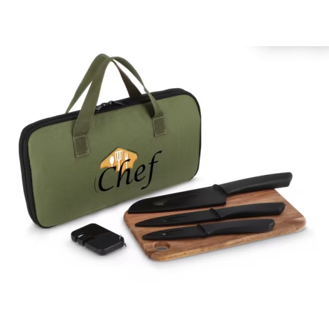 Set de couteaux personnalisé avec planche Chef on the Go