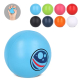 Balle anti-stress bleue avec marquage visible sur une face ; des vues secondaires montrent plusieurs coloris et une démonstratio Balle anti-stress bleue avec marquage visible sur une face ; des vues secondaires montrent plusieurs coloris et une démonstratio