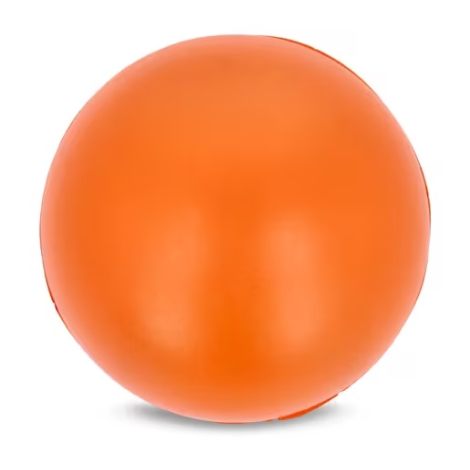 Balle en mousse orange présentée sans personnalisation visible.