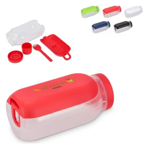Boîte repas 900ml tout-en-un personnalisable avec couverts