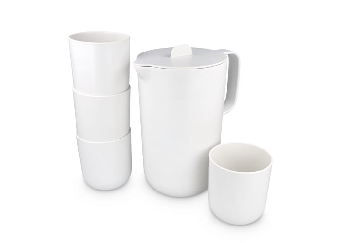 Set à personnaliser carafe 2 L et gobelets Liv Blanc