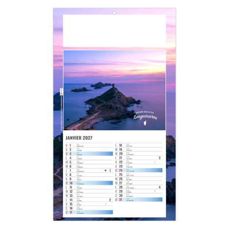 Calendrier plaque 1 vue personnalisable - Luc