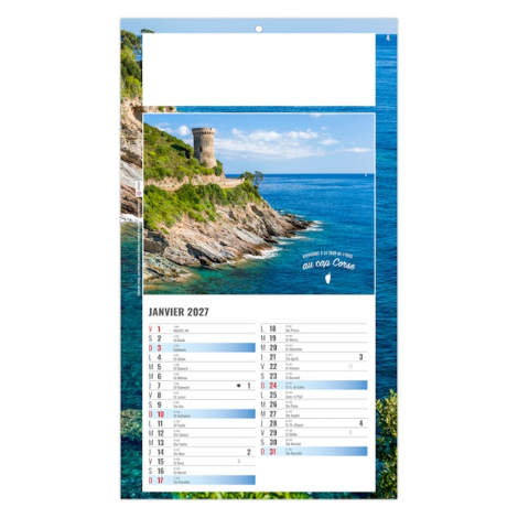 Calendrier plaque 1 vue personnalisable - Luc
