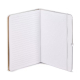 Carnet ouvert présentant une page lignée et une page pointillée, sans personnalisation visible. Carnet ouvert présentant une page lignée et une page pointillée, sans personnalisation visible.