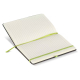 Carnet ouvert à plat mettant en évidence les pages lignées, le marque-page et l’élastique de fermeture, sans marquage apparent. Carnet ouvert à plat mettant en évidence les pages lignées, le marque-page et l’élastique de fermeture, sans marquage apparent.