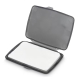 Boîtier rectangulaire fumé ouvert montrant les feuilles de savon rangées à l’intérieur, sans personnalisation visible sur le cou