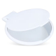 Petit miroir compact rond blanc entrouvert, sans marquage apparent sur le dessus présenté. Petit miroir compact rond blanc entrouvert, sans marquage apparent sur le dessus présenté.