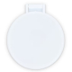 Vue de dessus d’un miroir compact rond blanc fermé, sans personnalisation visible sur la face supérieure. Vue de dessus d’un miroir compact rond blanc fermé, sans personnalisation visible sur la face supérieure.