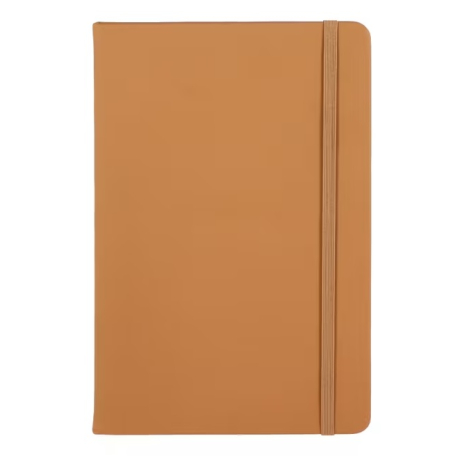 Vue arrière d’un carnet A5 en PU présenté fermé, sans personnalisation visible.
