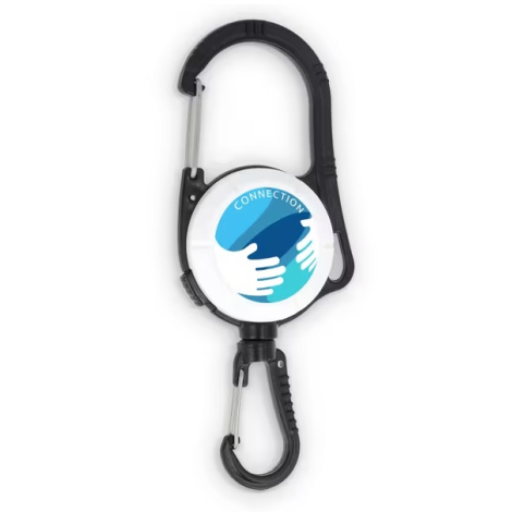 Enrouleur de badge personnalisable double mousqueton