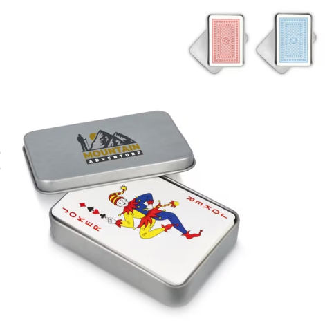 Cartes à jouer à personnaliser en boîte métal