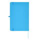 Carnet Sora A5 bleu clair présenté de dos, mettant en évidence le porte-stylo intégré et le ruban marque-page, sans marquage app Carnet Sora A5 bleu clair présenté de dos, mettant en évidence le porte-stylo intégré et le ruban marque-page, sans marquage app