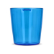 Sans marquage apparent, verre à shot translucide bleu présenté en vue de face. Sans marquage apparent, verre à shot translucide bleu présenté en vue de face.