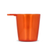 Vue latérale d’un verre à shot translucide orange montrant l’attache du cordon avec absence de personnalisation visible. Vue latérale d’un verre à shot translucide orange montrant l’attache du cordon avec absence de personnalisation visible.