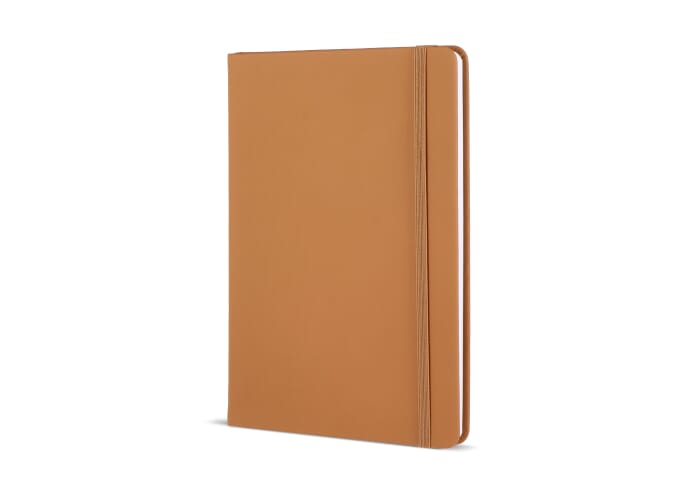 Carnet A5 personnalisé avec fermeture élastique Cognac