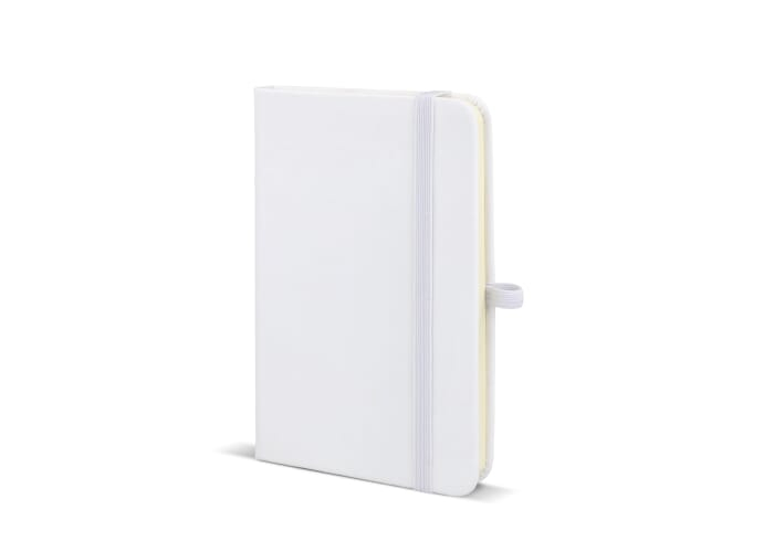 Carnet personnalisé format A6 avec fermeture Sora Blanc