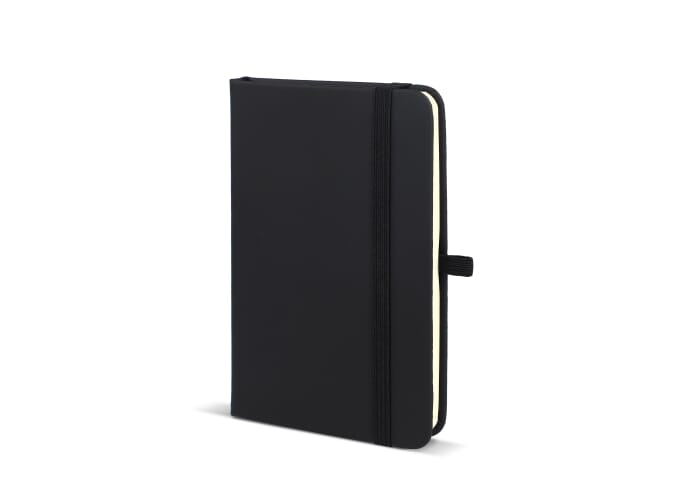 Carnet personnalisé format A6 avec fermeture Sora Noir